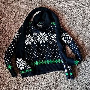Ralph Lauren Boys Size 10-12 (M) Black Sweater with Matchin Sweater Scarf